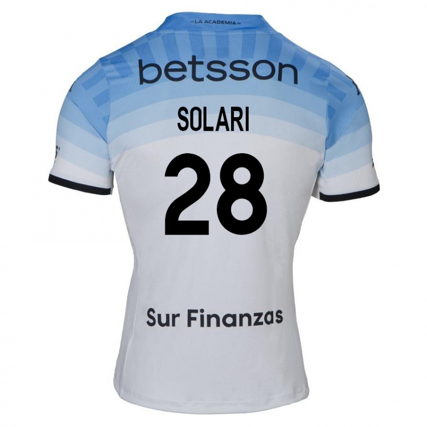 Férfi Santiago Solari #28 Fehér Kék Fekete Idegenbeli Jersey 2024/25 Mez Póló Ing