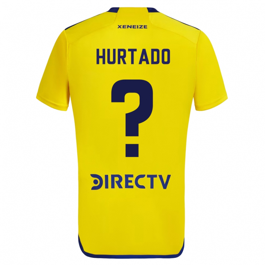 Férfi Jan Hurtado #0 Sárga Kék Idegenbeli Jersey 2024/25 Mez Póló Ing