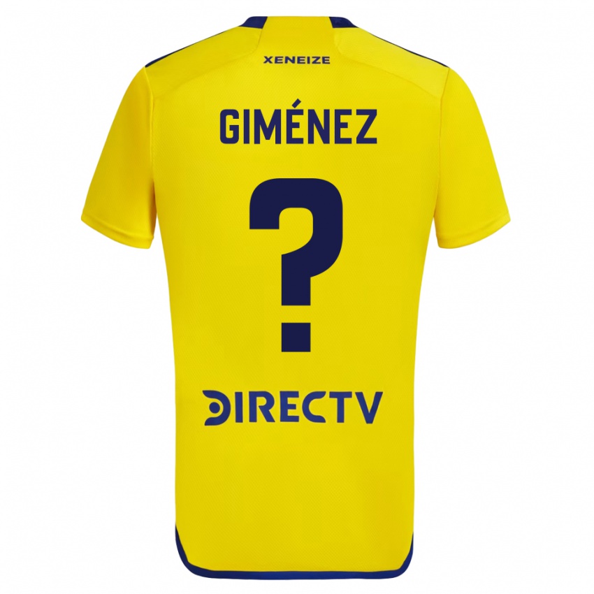 Férfi Milton Giménez #0 Sárga Kék Idegenbeli Jersey 2024/25 Mez Póló Ing