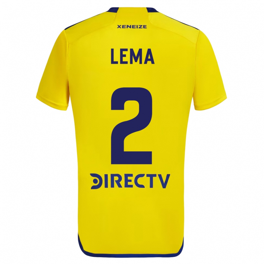 Férfi Cristian Lema #2 Sárga Kék Idegenbeli Jersey 2024/25 Mez Póló Ing