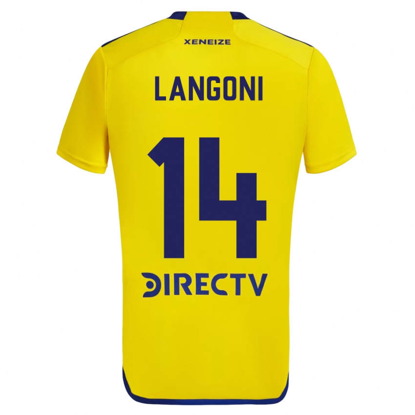 Férfi Luca Langoni #14 Sárga Kék Idegenbeli Jersey 2024/25 Mez Póló Ing