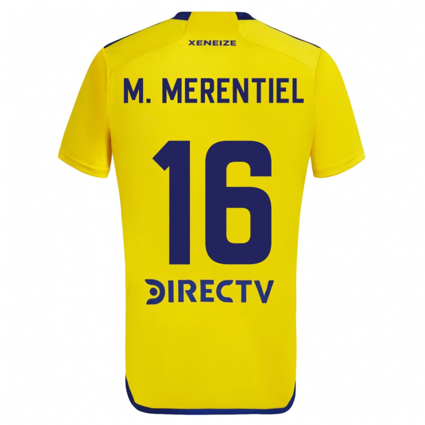 Férfi Miguel Merentiel #16 Sárga Kék Idegenbeli Jersey 2024/25 Mez Póló Ing