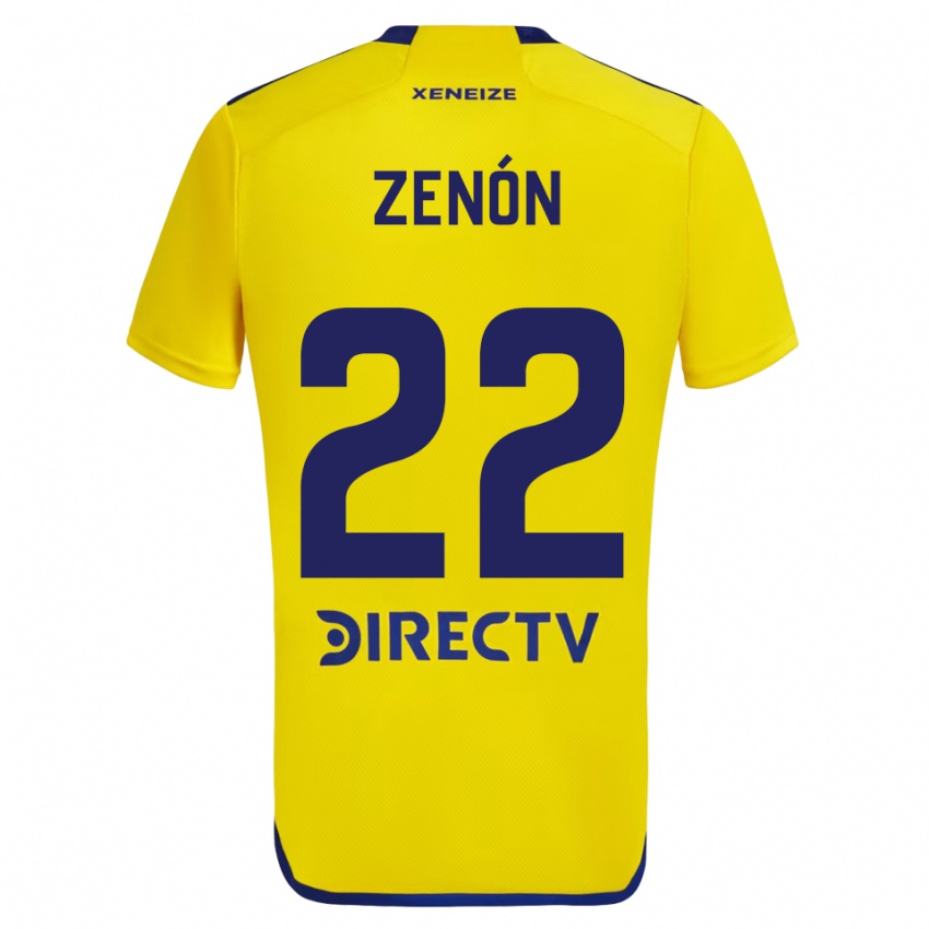 Férfi Kevin Zenón #22 Sárga Kék Idegenbeli Jersey 2024/25 Mez Póló Ing