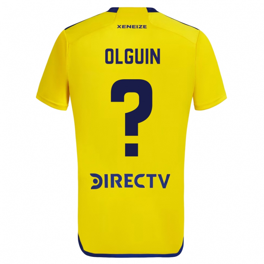 Férfi Matias Olguin #0 Sárga Kék Idegenbeli Jersey 2024/25 Mez Póló Ing