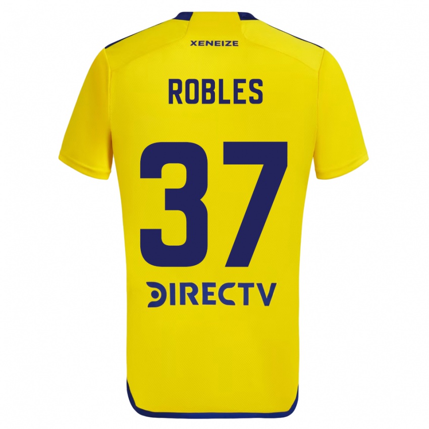 Férfi Sebastián Díaz Robles #37 Sárga Kék Idegenbeli Jersey 2024/25 Mez Póló Ing