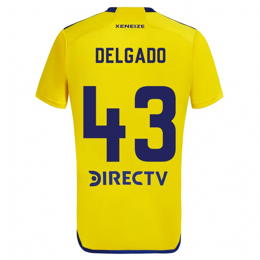 Férfi Milton Delgado #43 Sárga Kék Idegenbeli Jersey 2024/25 Mez Póló Ing