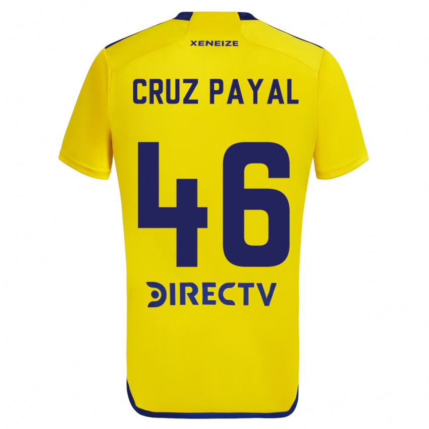 Férfi Juan Cruz Payal #46 Sárga Kék Idegenbeli Jersey 2024/25 Mez Póló Ing