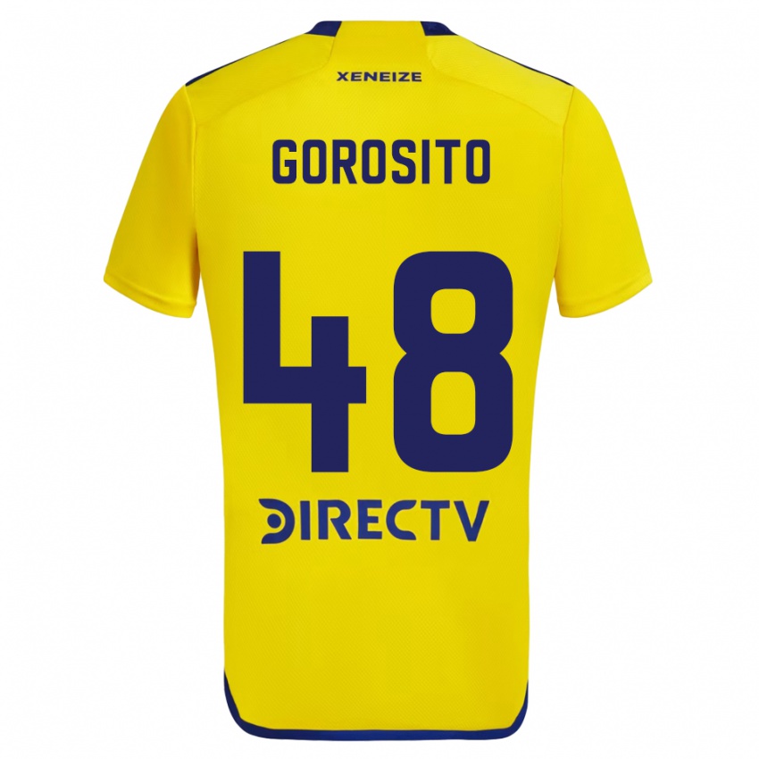 Férfi Dylan Gorosito #48 Sárga Kék Idegenbeli Jersey 2024/25 Mez Póló Ing