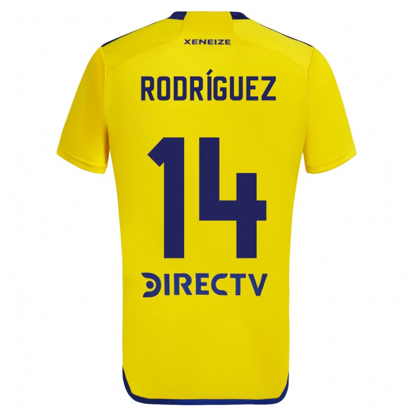 Férfi Isaías Rodríguez #14 Sárga Kék Idegenbeli Jersey 2024/25 Mez Póló Ing