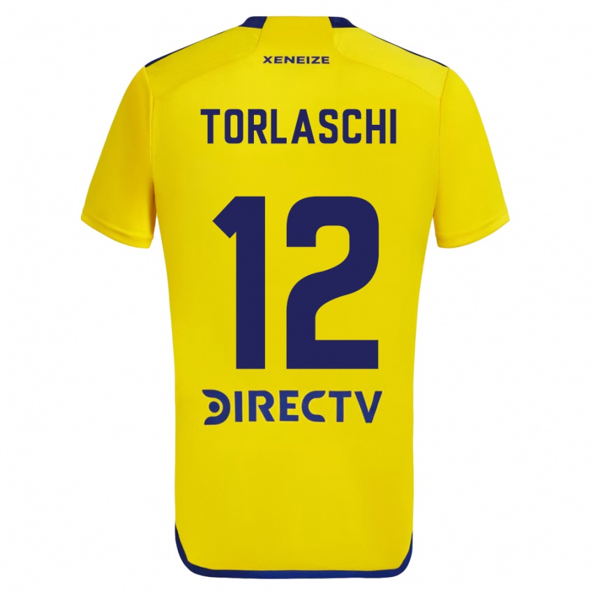 Férfi Lucas Torlaschi #12 Sárga Kék Idegenbeli Jersey 2024/25 Mez Póló Ing