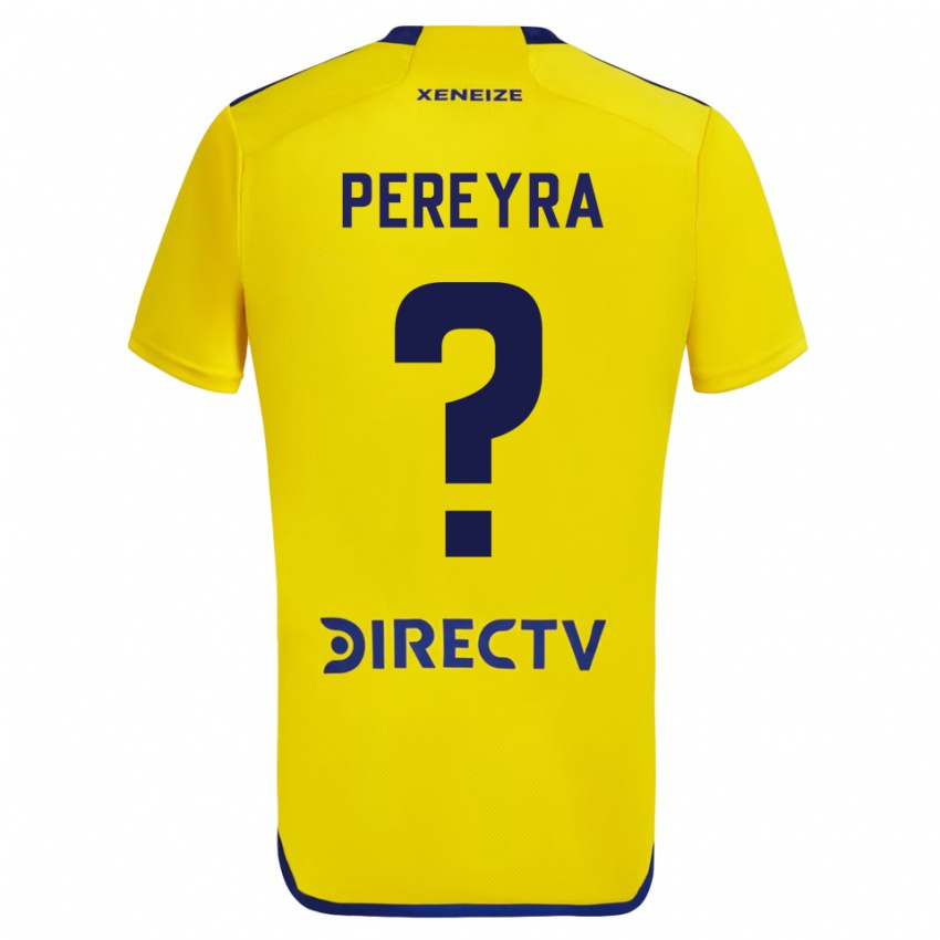 Férfi Milton Pereyra #0 Sárga Kék Idegenbeli Jersey 2024/25 Mez Póló Ing