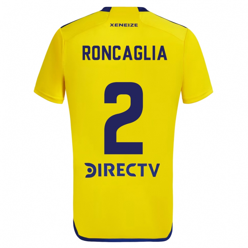 Férfi Facundo Roncaglia #2 Sárga Kék Idegenbeli Jersey 2024/25 Mez Póló Ing