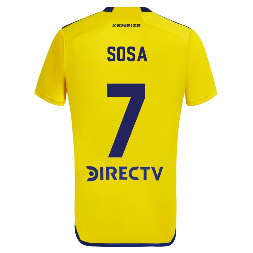 Férfi Elián Sosa #7 Sárga Kék Idegenbeli Jersey 2024/25 Mez Póló Ing