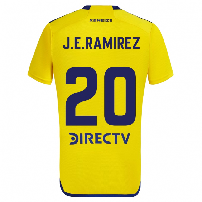 Férfi Juan Edgardo Ramirez #20 Sárga Kék Idegenbeli Jersey 2024/25 Mez Póló Ing