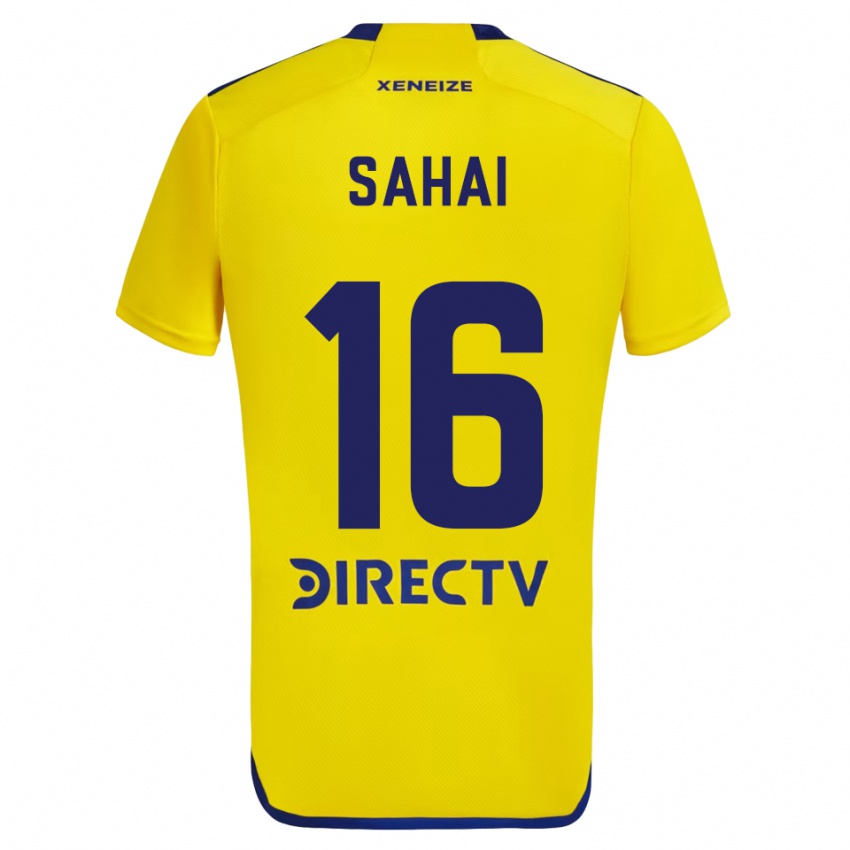 Férfi Veer Sahai #16 Sárga Kék Idegenbeli Jersey 2024/25 Mez Póló Ing