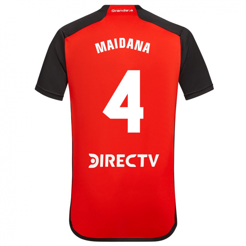 Férfi Jonatan Maidana #4 Piros Fekete Fehér Idegenbeli Jersey 2024/25 Mez Póló Ing