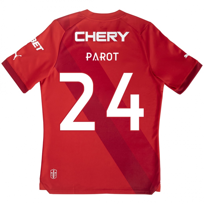 Férfi Alfonso Parot #24 Piros Fehér Idegenbeli Jersey 2024/25 Mez Póló Ing