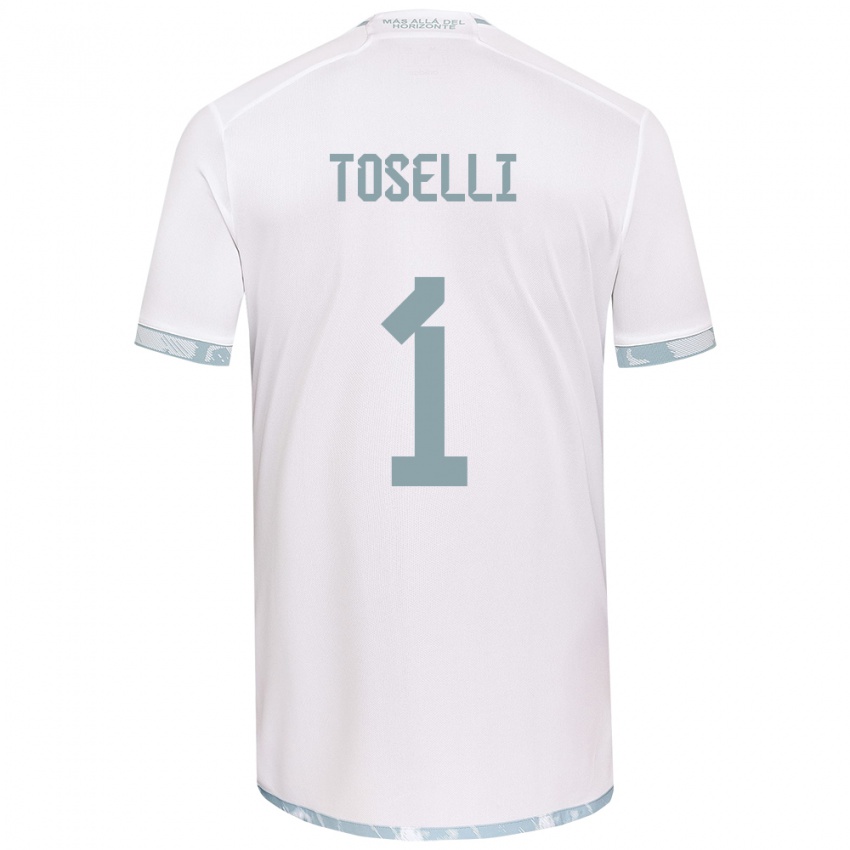 Férfi Cristopher Toselli #1 Fehér Szürke Idegenbeli Jersey 2024/25 Mez Póló Ing