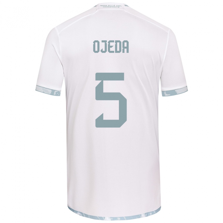 Férfi Emmanuel Ojeda #5 Fehér Szürke Idegenbeli Jersey 2024/25 Mez Póló Ing