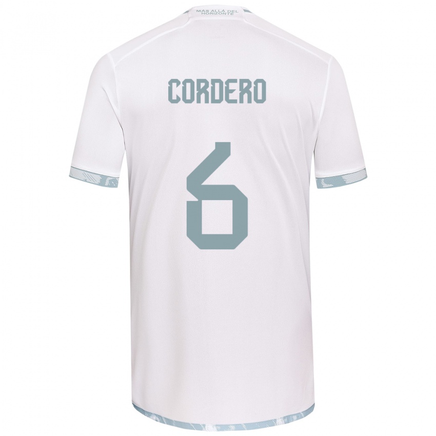 Férfi Renato Cordero #6 Fehér Szürke Idegenbeli Jersey 2024/25 Mez Póló Ing