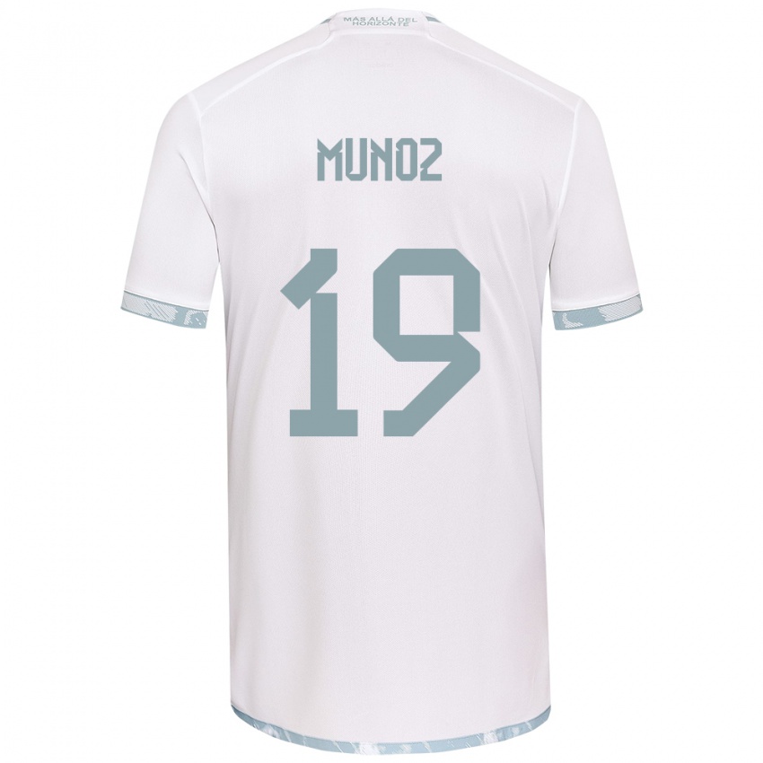 Férfi Cristóbal Muñoz #19 Fehér Szürke Idegenbeli Jersey 2024/25 Mez Póló Ing