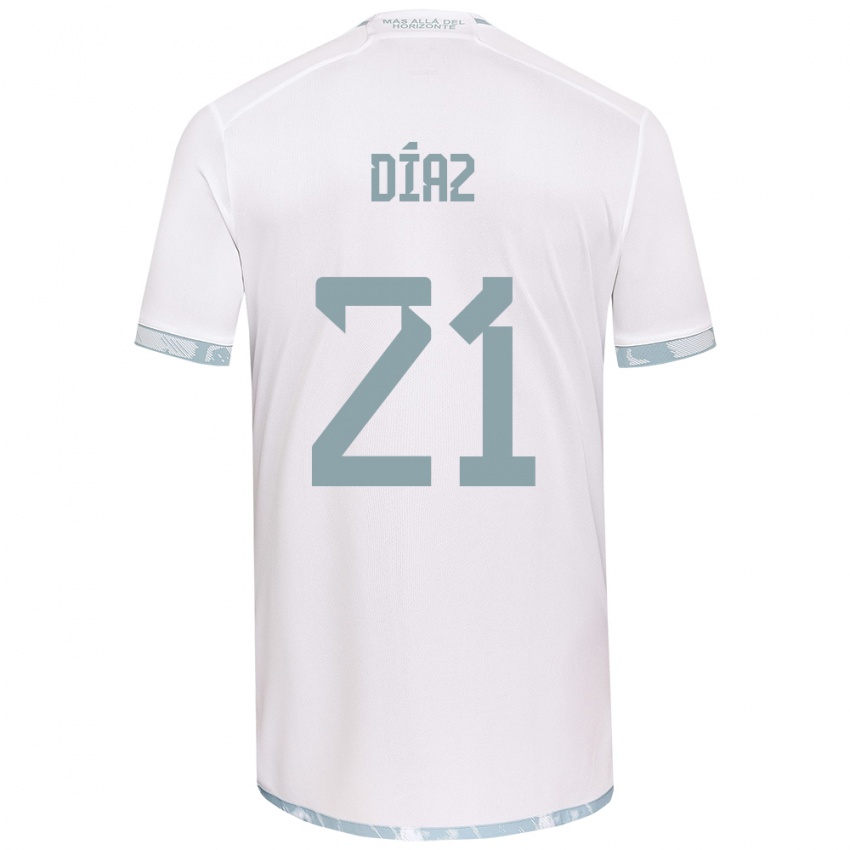 Férfi Marcelo Díaz #21 Fehér Szürke Idegenbeli Jersey 2024/25 Mez Póló Ing