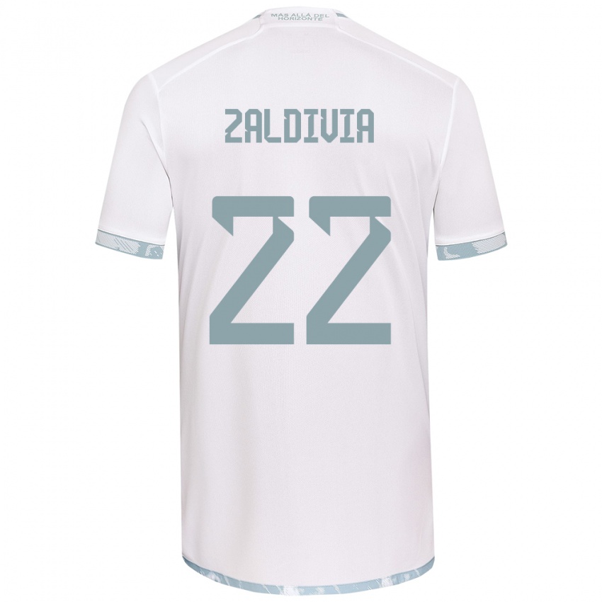 Férfi Matías Zaldivia #22 Fehér Szürke Idegenbeli Jersey 2024/25 Mez Póló Ing