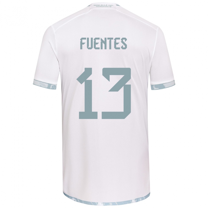 Férfi Karen Fuentes #13 Fehér Szürke Idegenbeli Jersey 2024/25 Mez Póló Ing