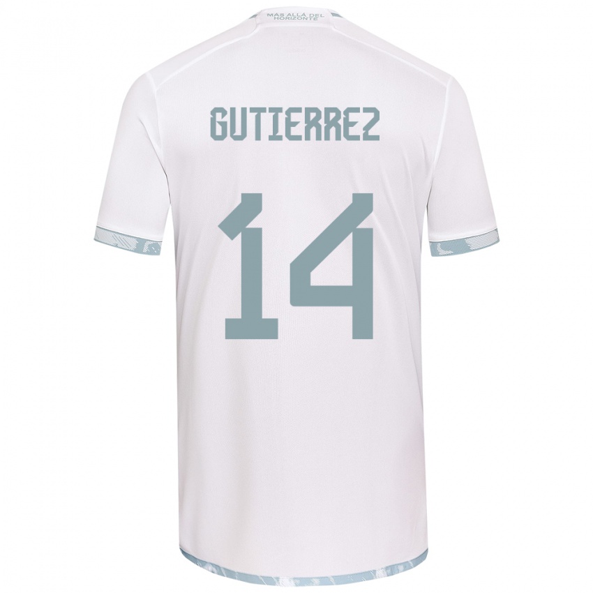 Férfi Ana Gutiérrez #14 Fehér Szürke Idegenbeli Jersey 2024/25 Mez Póló Ing