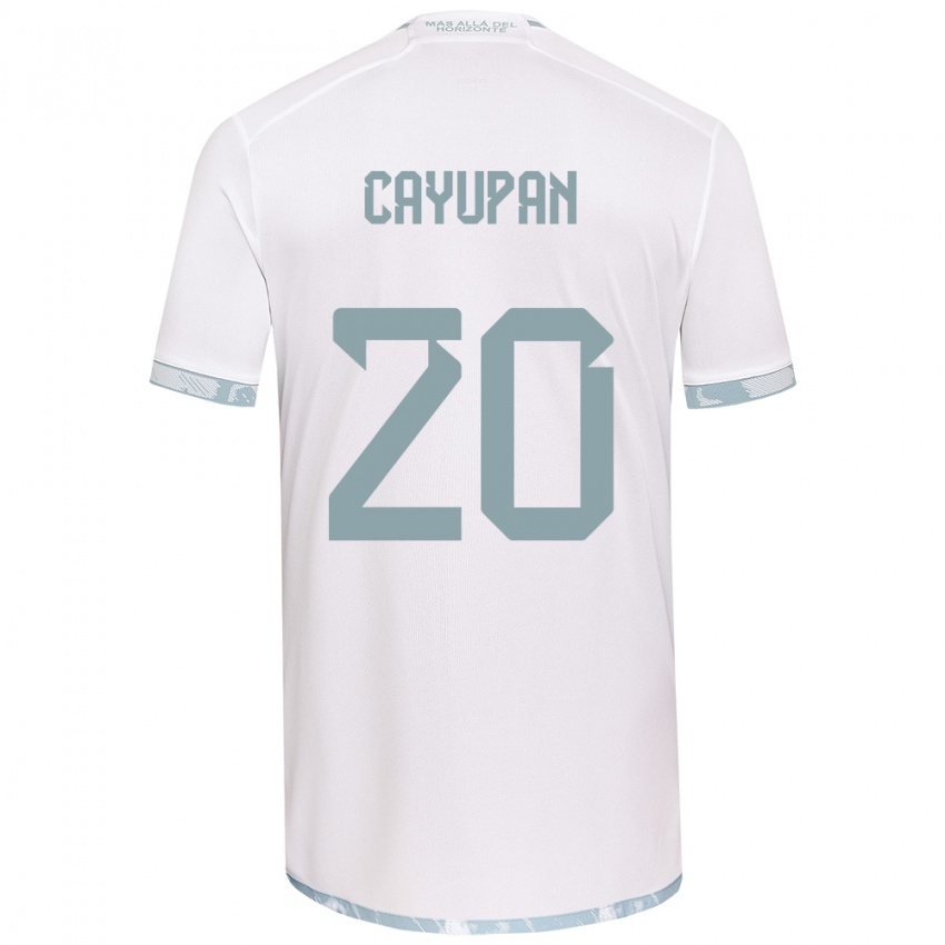 Férfi Natalia Cayupán #20 Fehér Szürke Idegenbeli Jersey 2024/25 Mez Póló Ing