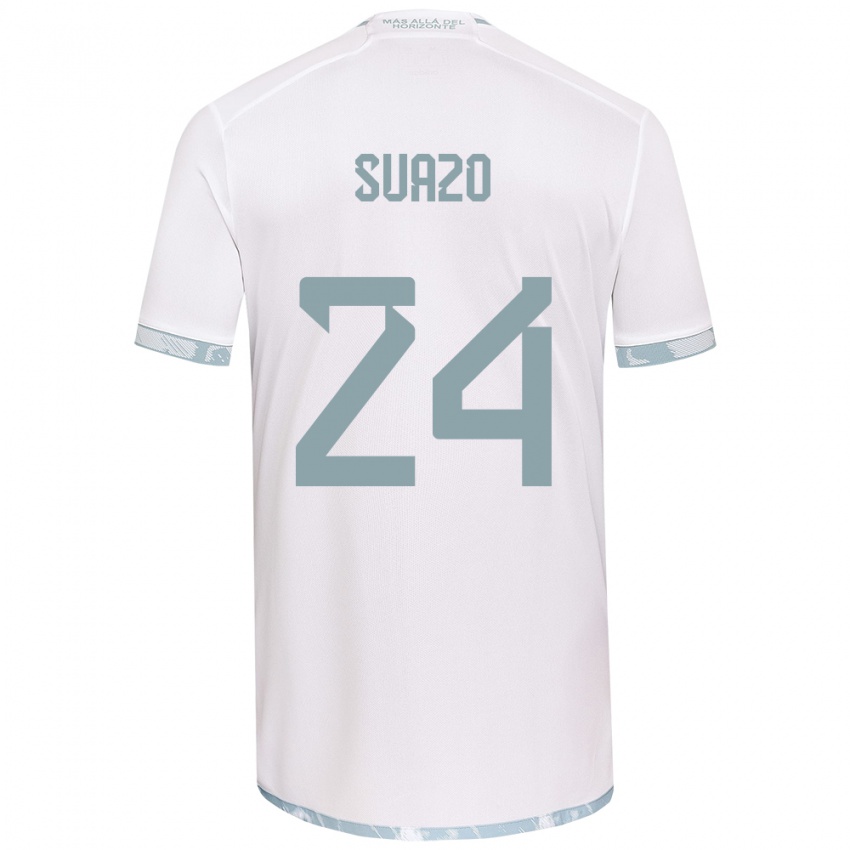 Férfi Arantza Suazo #24 Fehér Szürke Idegenbeli Jersey 2024/25 Mez Póló Ing