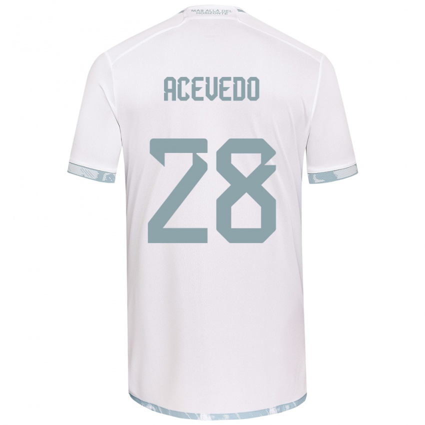 Férfi Florencia Acevedo #28 Fehér Szürke Idegenbeli Jersey 2024/25 Mez Póló Ing