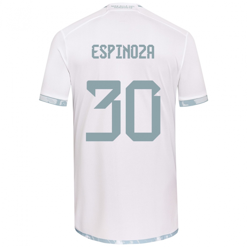 Férfi Isidora Espinoza #30 Fehér Szürke Idegenbeli Jersey 2024/25 Mez Póló Ing