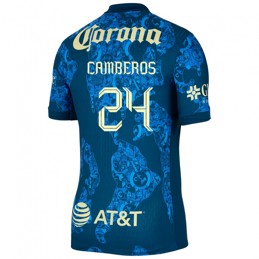 Férfi Scarlett Camberos #24 Kék Sárga Idegenbeli Jersey 2024/25 Mez Póló Ing