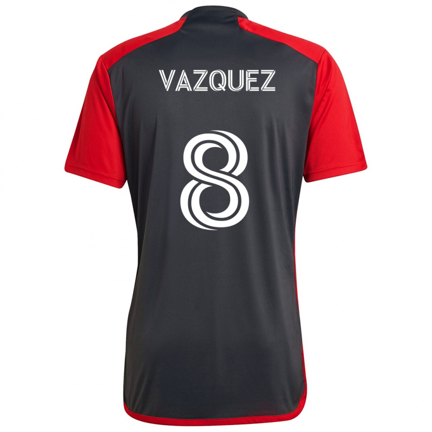 Női Víctor Vázquez #8 Szürke Vörös Hazai Jersey 2024/25 Mez Póló Ing