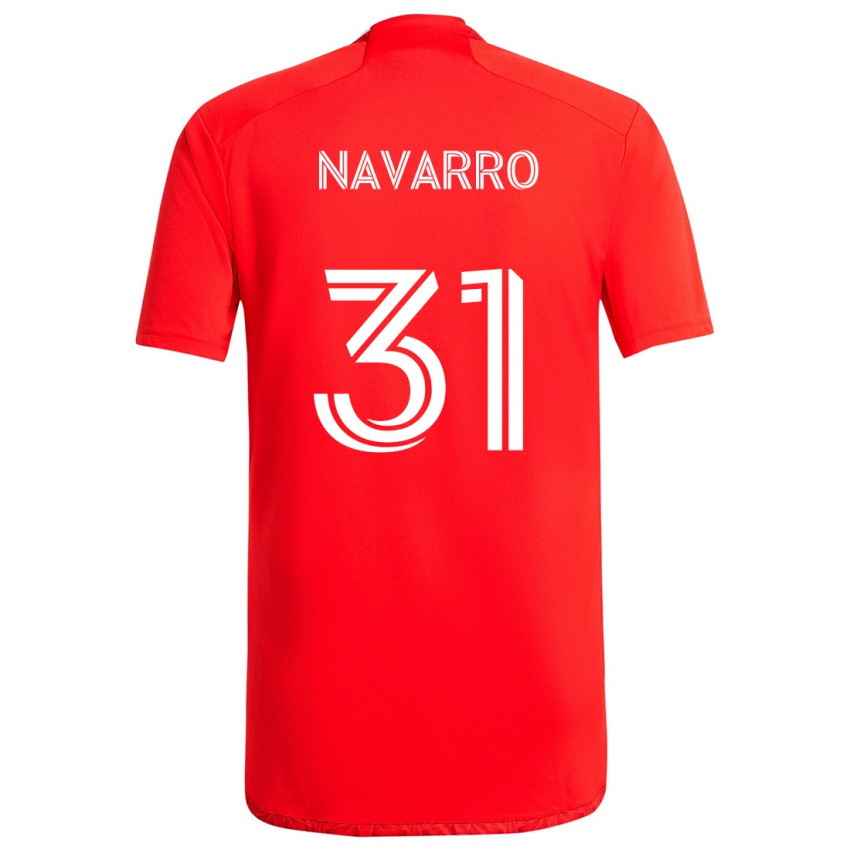 Női Federico Navarro #31 Piros Fehér Hazai Jersey 2024/25 Mez Póló Ing