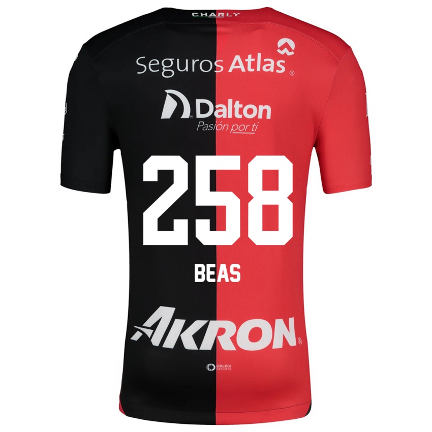 Női Álvaro Beas #258 Piros Fekete Hazai Jersey 2024/25 Mez Póló Ing