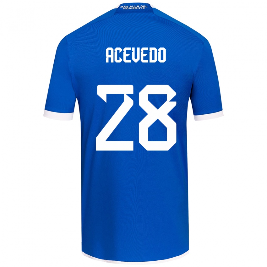 Női Florencia Acevedo #28 Kék Fehér Hazai Jersey 2024/25 Mez Póló Ing