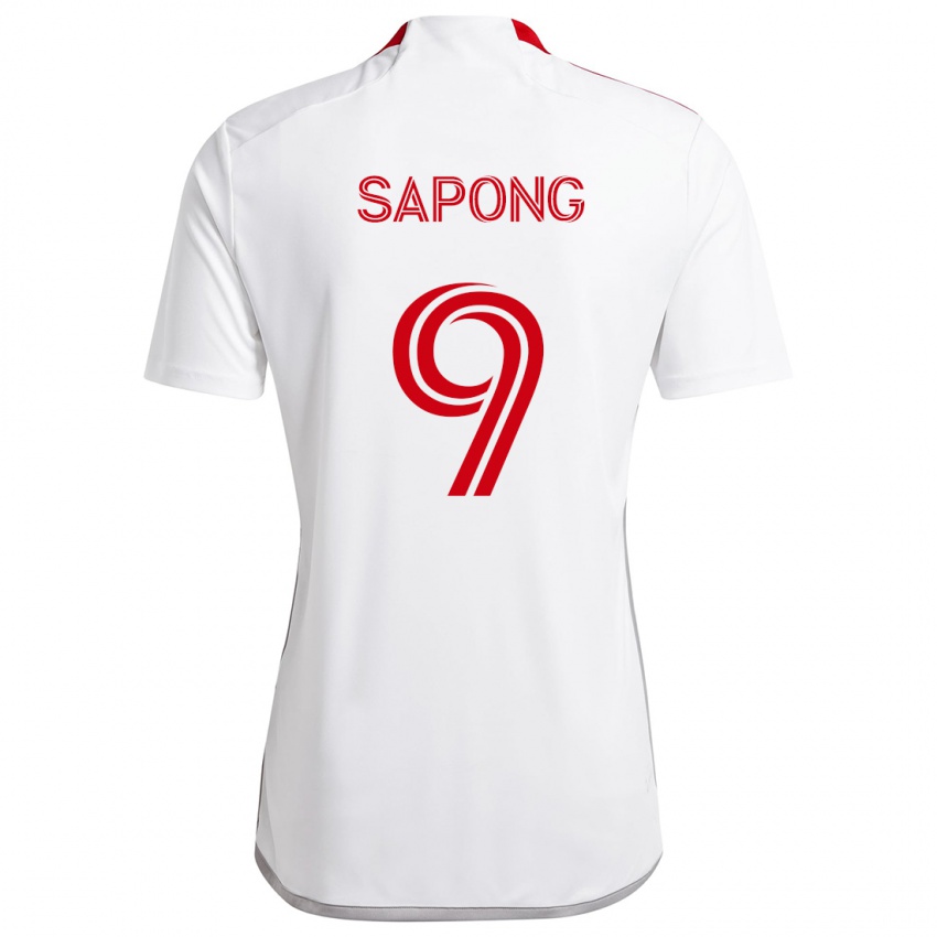 Női C.j. Sapong #9 Fehér Piros Idegenbeli Jersey 2024/25 Mez Póló Ing