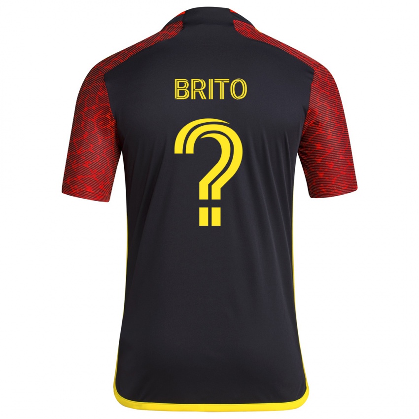 Női Kelvin-Luis Brito #0 Piros Fekete Idegenbeli Jersey 2024/25 Mez Póló Ing