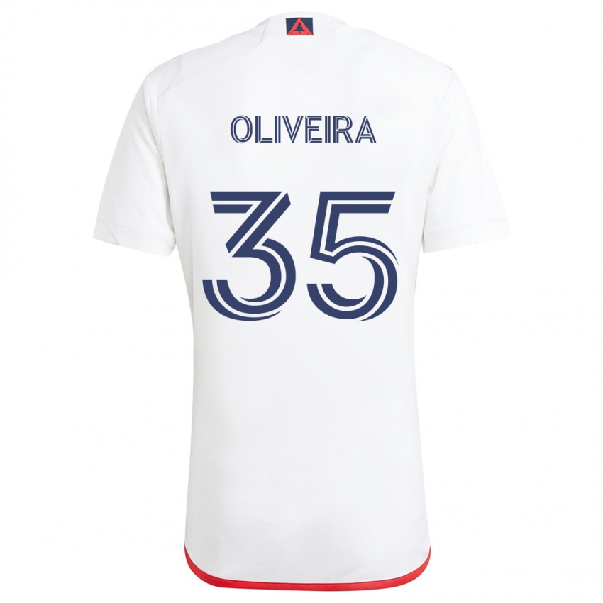 Női Cristiano Oliveira #35 Fehér Piros Idegenbeli Jersey 2024/25 Mez Póló Ing