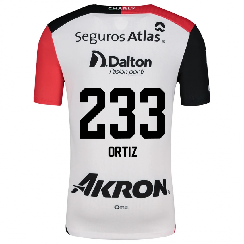 Női Brandon Ortiz #233 Fehér Piros Fekete Idegenbeli Jersey 2024/25 Mez Póló Ing