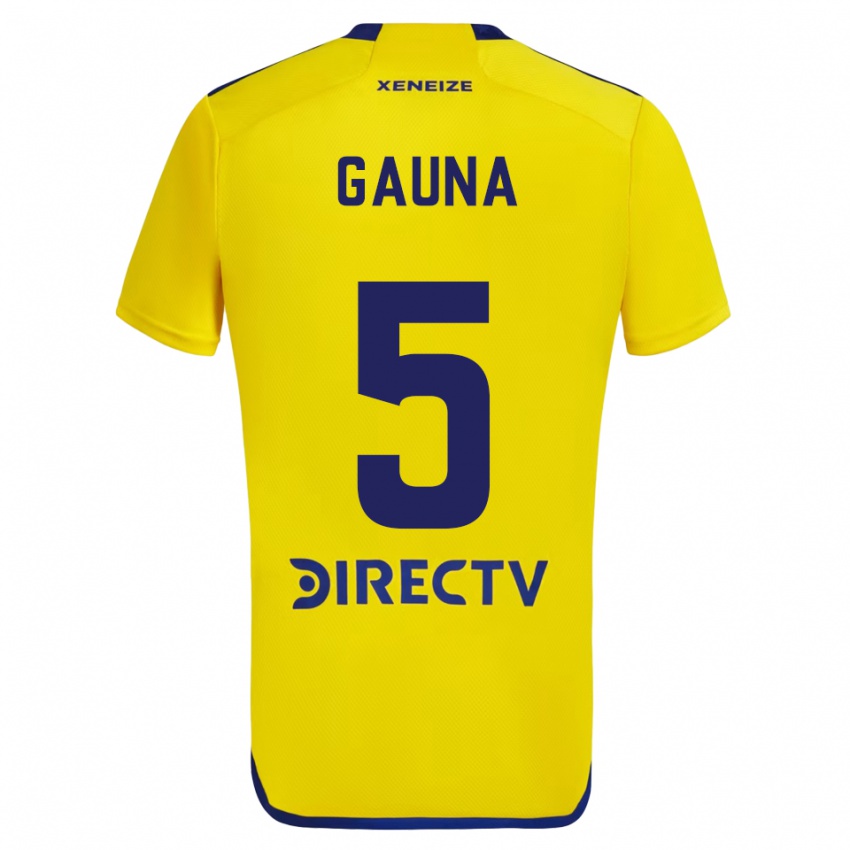 Női Santiago Gauna #5 Sárga Kék Idegenbeli Jersey 2024/25 Mez Póló Ing