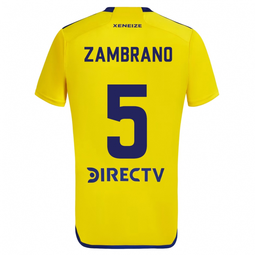 Női Carlos Zambrano #5 Sárga Kék Idegenbeli Jersey 2024/25 Mez Póló Ing