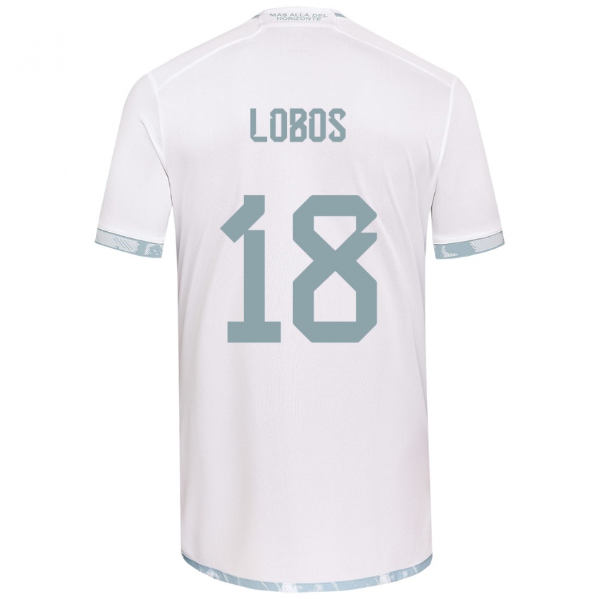 Női Franco Lobos #18 Fehér Szürke Idegenbeli Jersey 2024/25 Mez Póló Ing