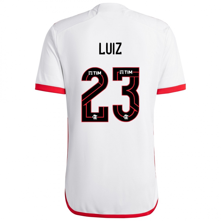 Női David Luiz #23 Fehér Piros Idegenbeli Jersey 2024/25 Mez Póló Ing