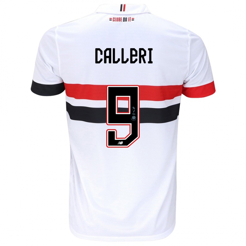 Gyermek Jonathan Calleri #9 Fehér Piros Fekete Hazai Jersey 2024/25 Mez Póló Ing