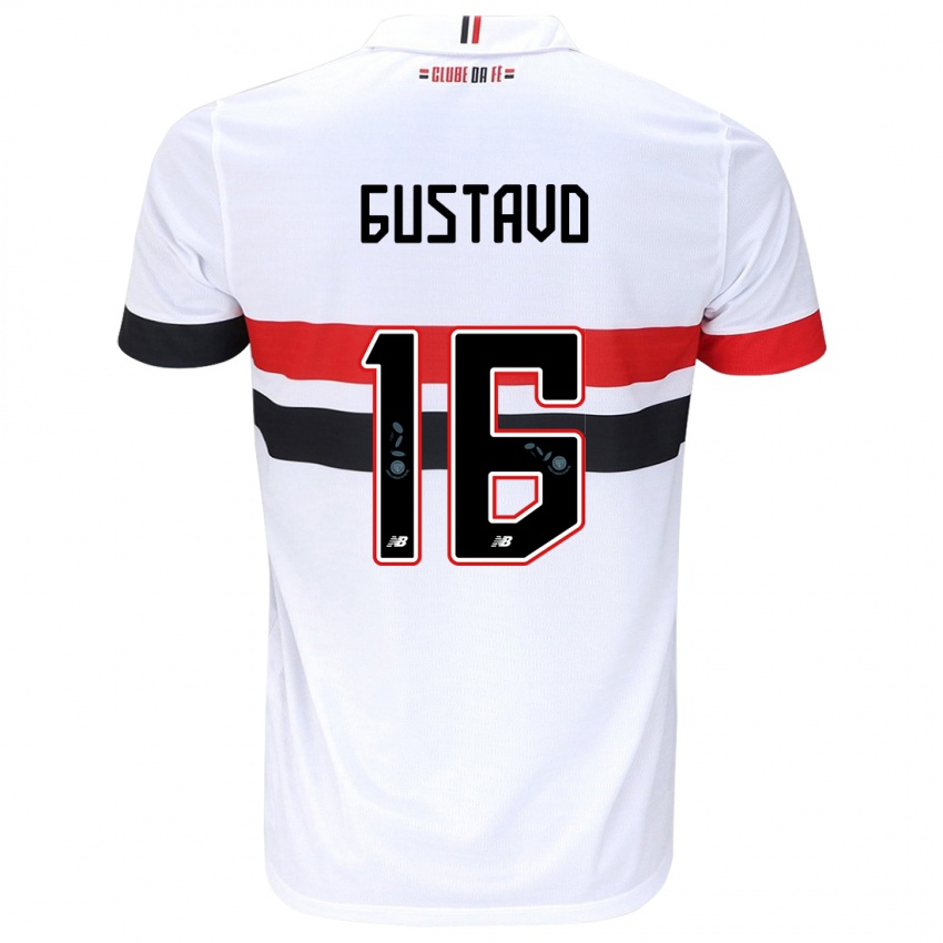 Gyermek Luiz Gustavo #16 Fehér Piros Fekete Hazai Jersey 2024/25 Mez Póló Ing