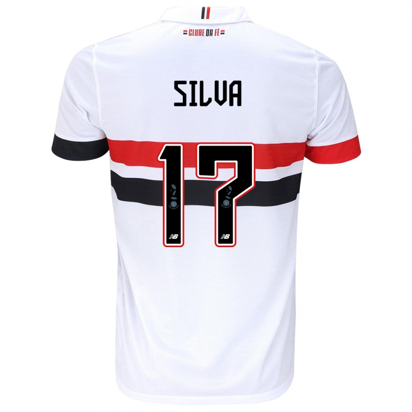 Gyermek André Silva #17 Fehér Piros Fekete Hazai Jersey 2024/25 Mez Póló Ing