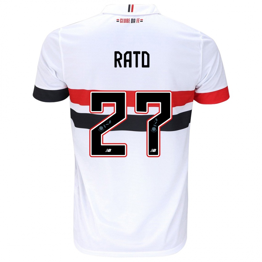 Gyermek Wellington Rato #27 Fehér Piros Fekete Hazai Jersey 2024/25 Mez Póló Ing